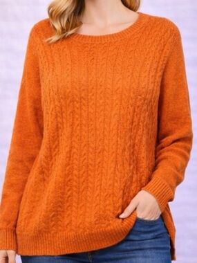 Women’s Orange Plus Size Knit Sweater - Size 3X